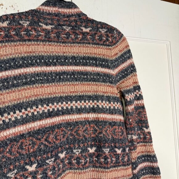 Lucky Brand Open Front Cardigan Aztec Tribal Print Tribal Size Small Bohemian - Picture 11 of 12